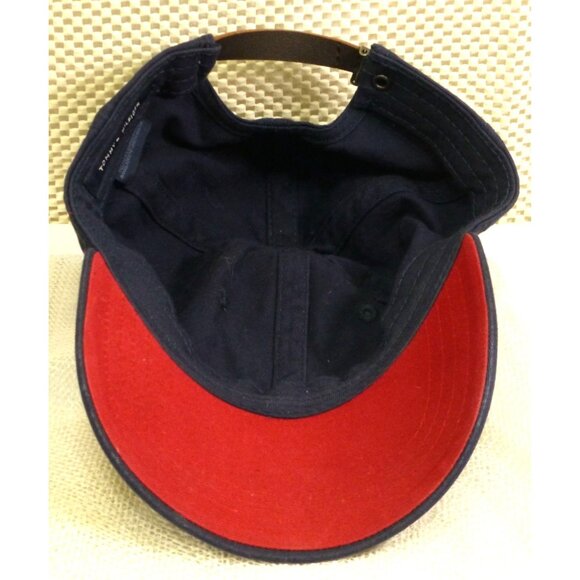 Tommy Hilfiger Spell Out Navy Blue Baseball Cap W/ Red Under Visor - Picture 5 of 8